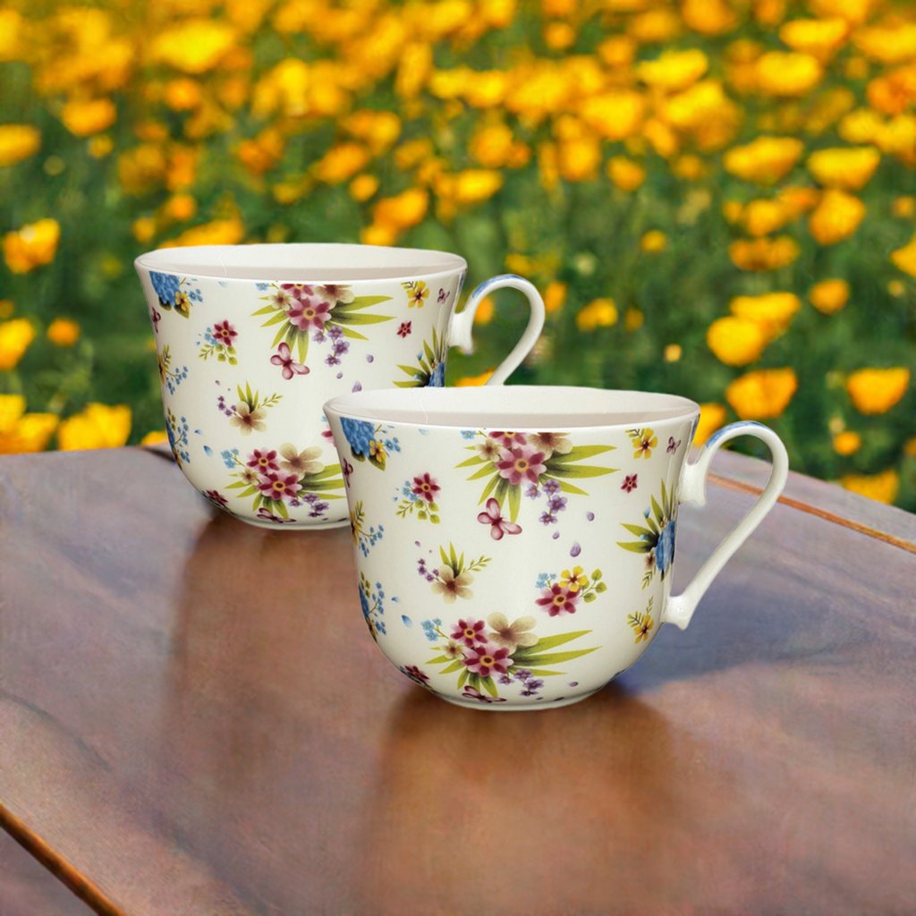 2er Set Jumbobecher Bunte Blumen 500ml - Jameson & Tailor