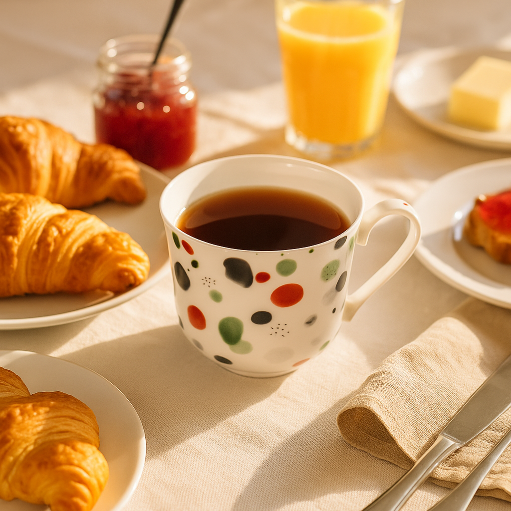 Jumbobecher Brillantporzellan Farbkleckse 500ml