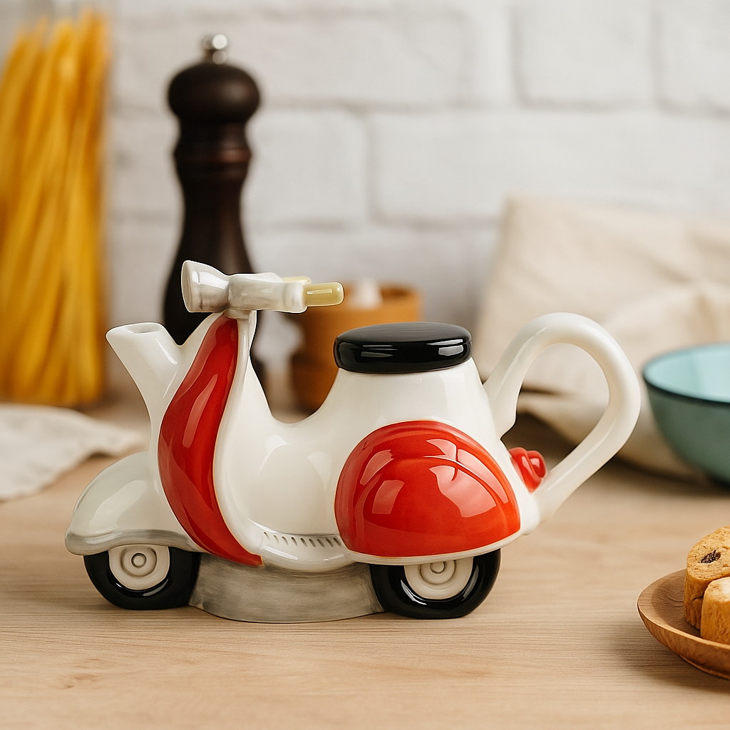 Designer Teekanne Moped Handbemalt 500ml