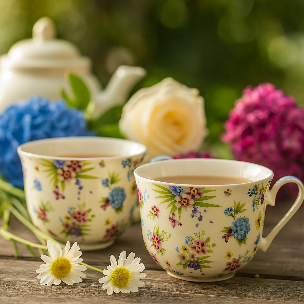 2er Set Jumbobecher Bunte Blumen 500ml