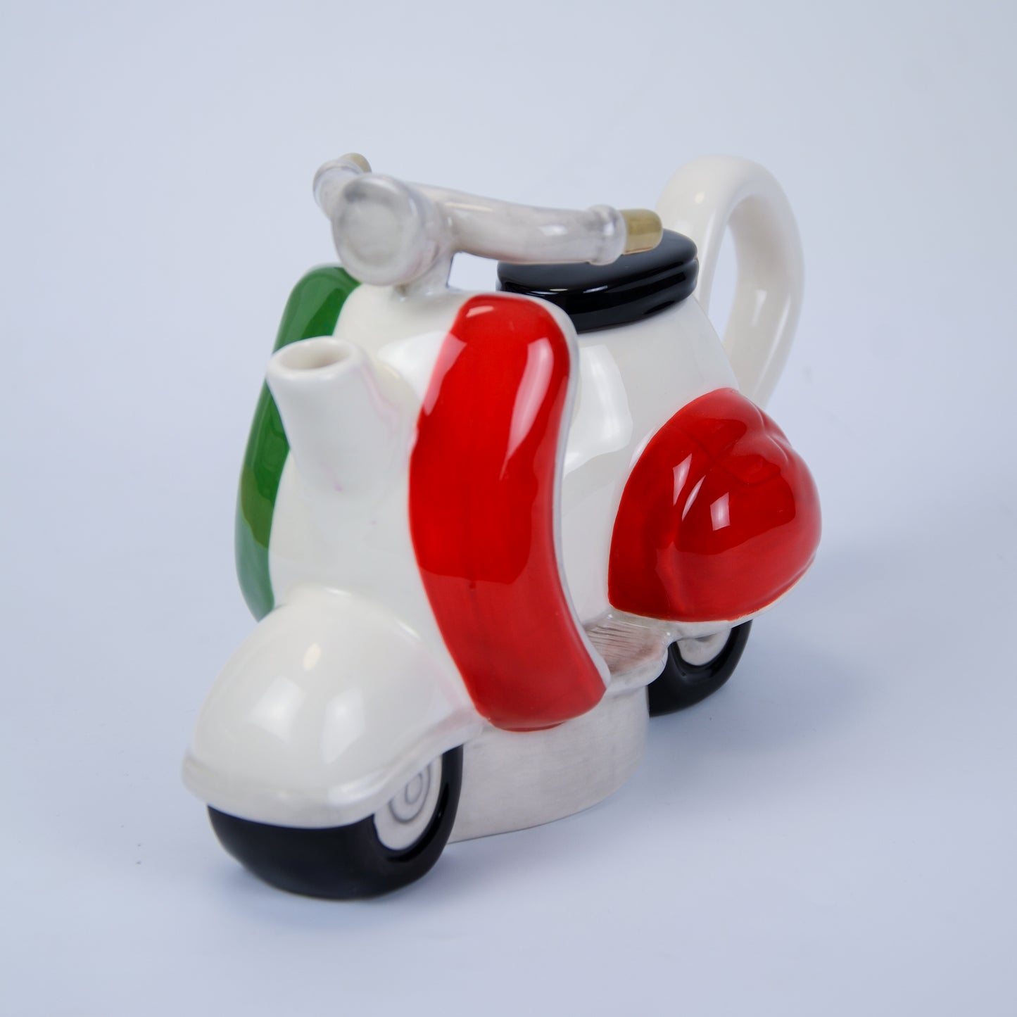 Designer Teekanne Moped Handbemalt