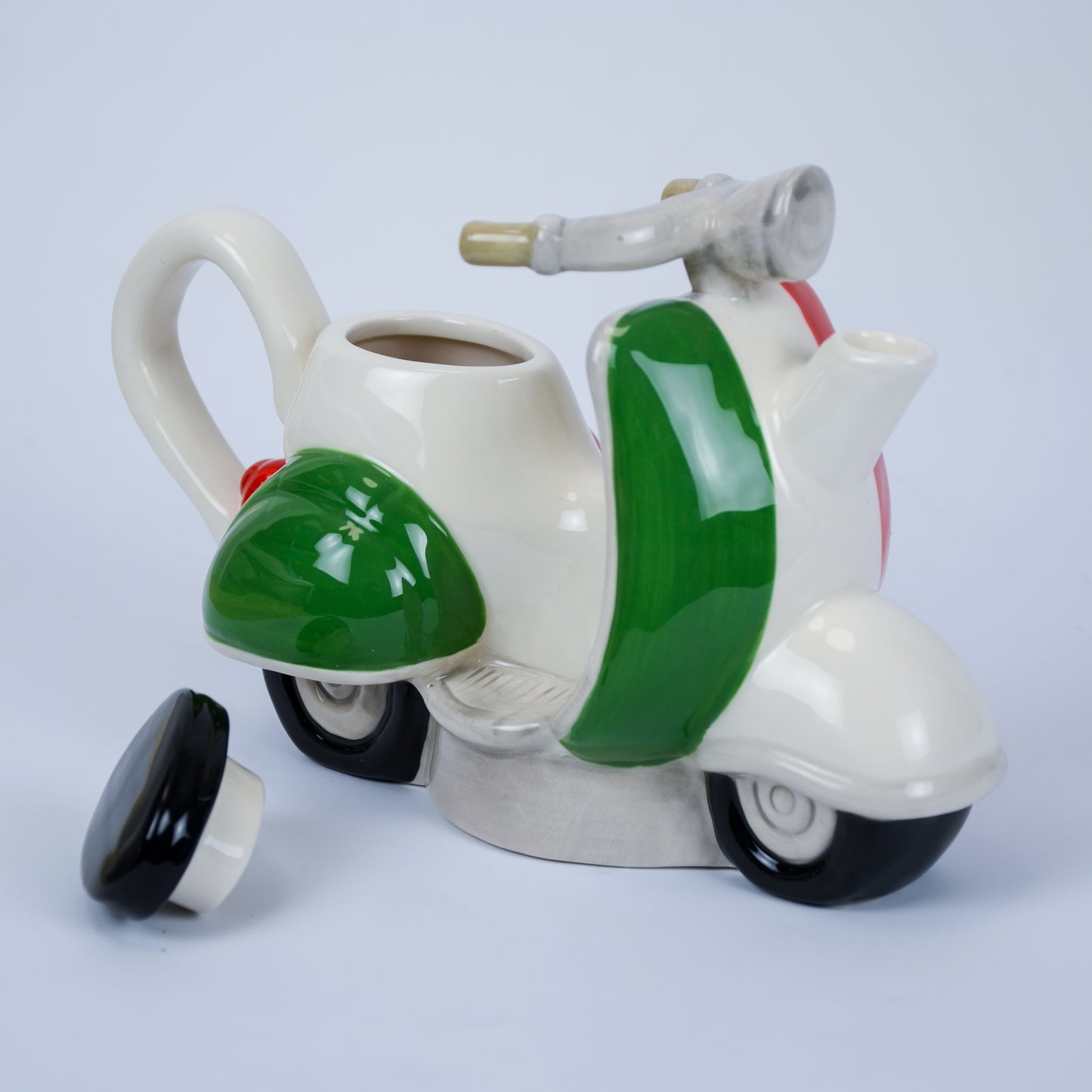 Designer Teekanne Moped Handbemalt