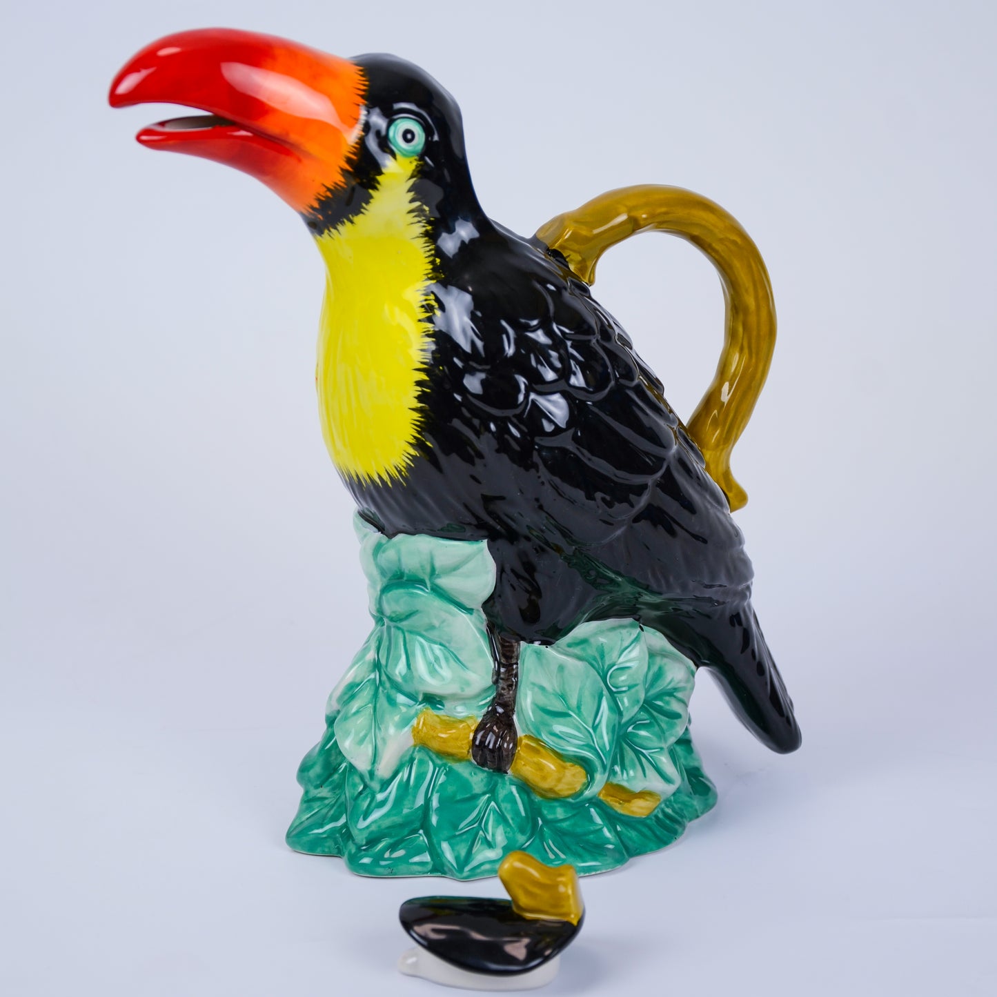 Designer Teekanne Handbemalt Tiermotiv Tukan