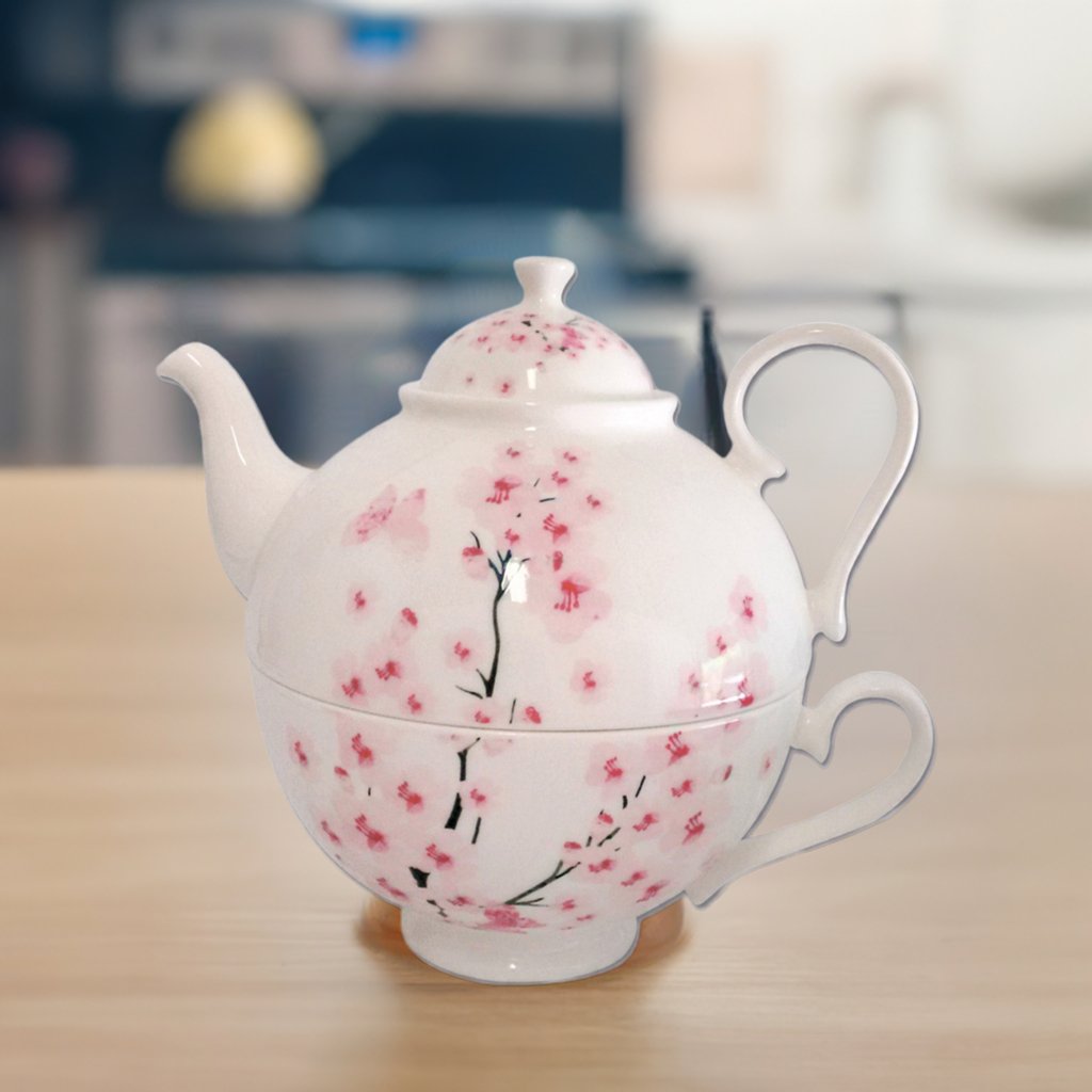 Tea for One Brillantporzellan Japanische Kirschblüte 700ml - Jameson & Tailor