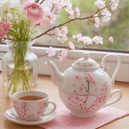 Tea for One Brillantporzellan Japanische Kirschblüte 700ml