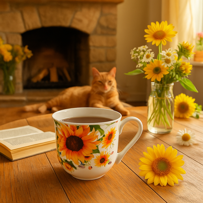 Jumbobecher Brillantporzellan Sonnenblumen 500ml