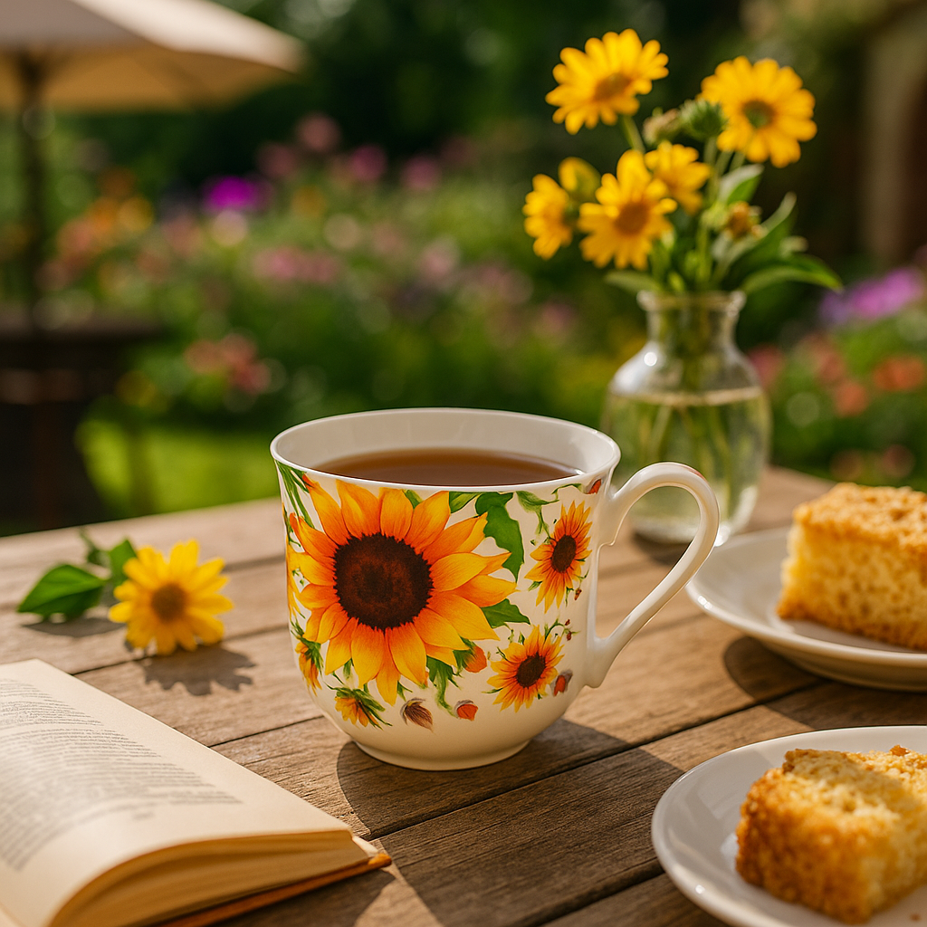 Jumbobecher Brillantporzellan Sonnenblumen 500ml