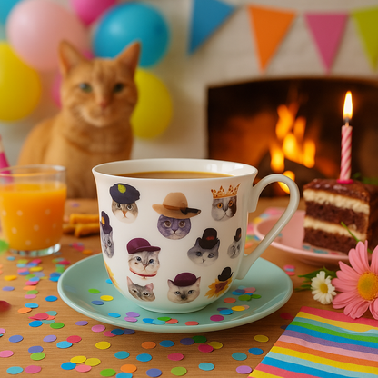 Jumbobecher Brillantporzellan Katzen 500ml