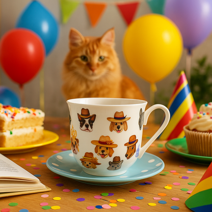 Jumbobecher Brillantporzellan Hunde 500ml