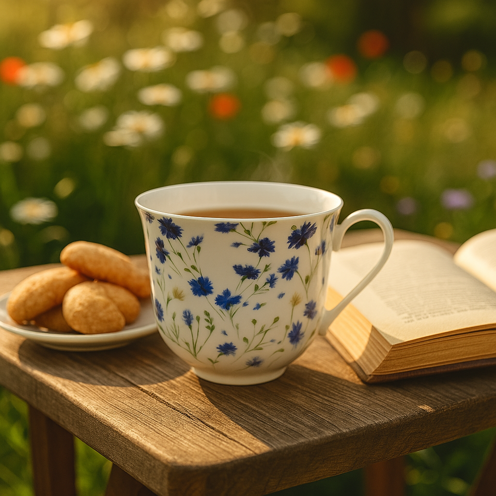 Jumbobecher Brillantporzellan Blaue Blumen 500ml