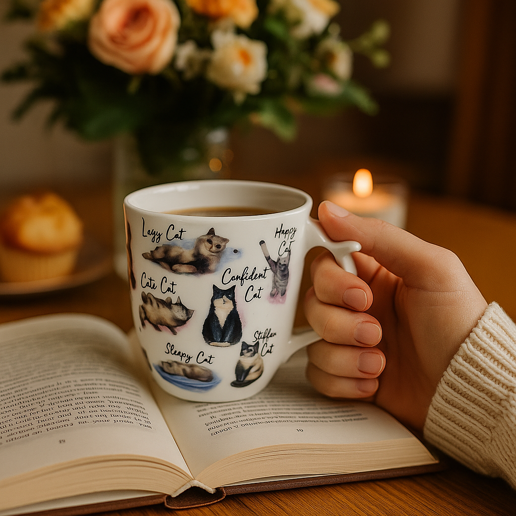 XXL Tasse mit Daumenablage Katzen – 580 ml Volumen