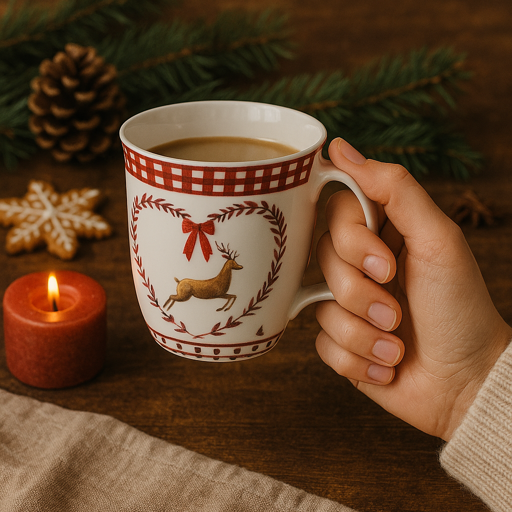XXL Tasse mit Daumenablage Weihnachten mit Reh – 580 ml