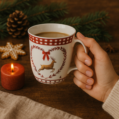 XXL Tasse mit Daumenablage Weihnachten mit Reh – 580 ml