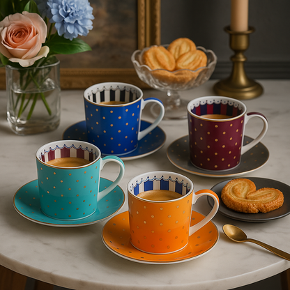 Henkelbecher New Bone China mit Innendekoration