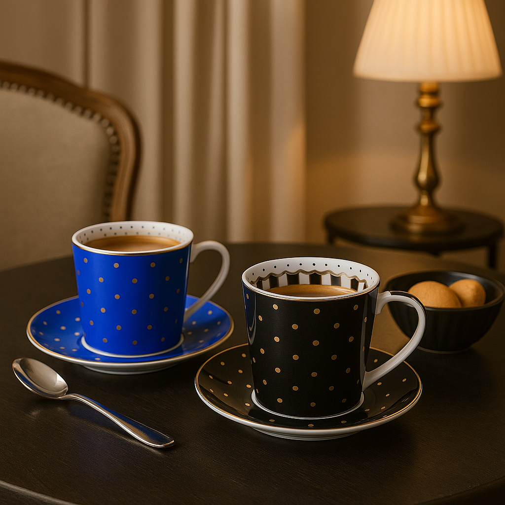 Henkelbecher New Bone China mit Innendekoration