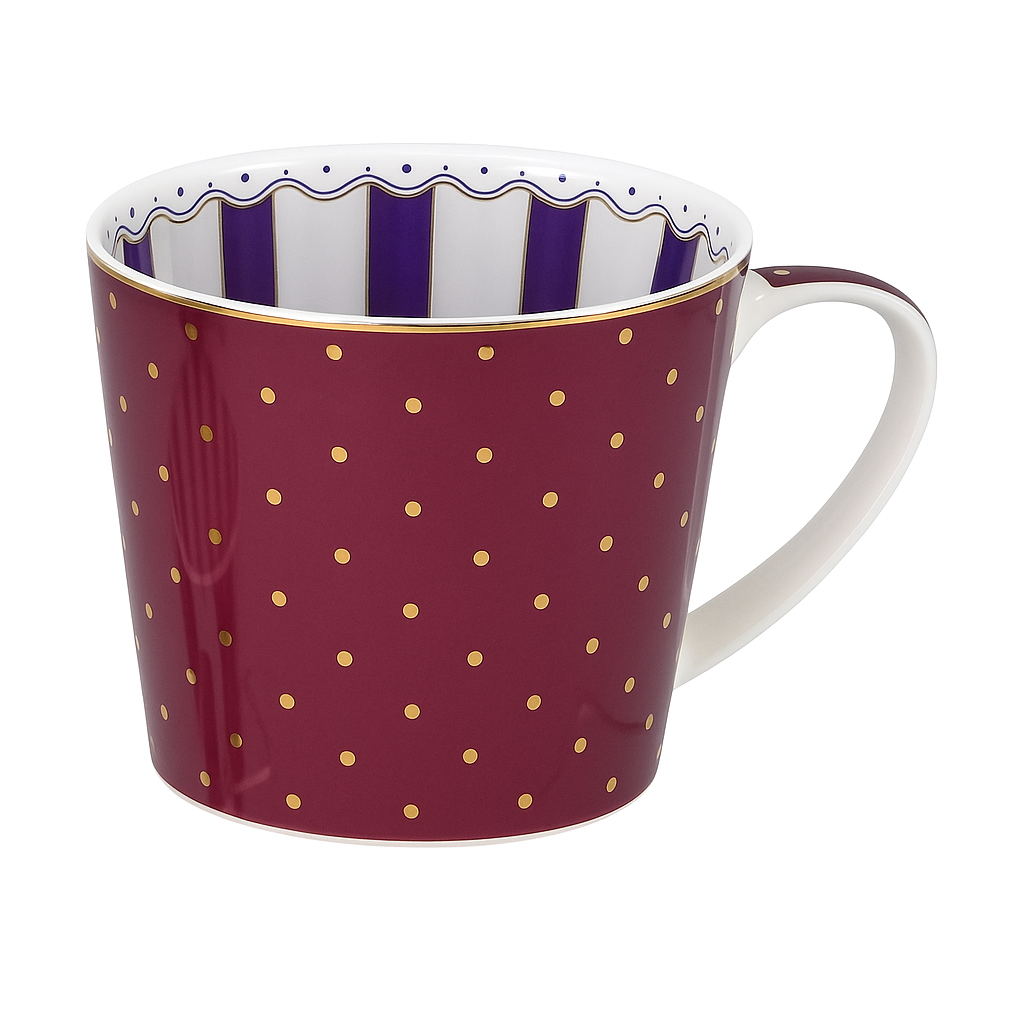 Henkelbecher New Bone China mit Innendekoration