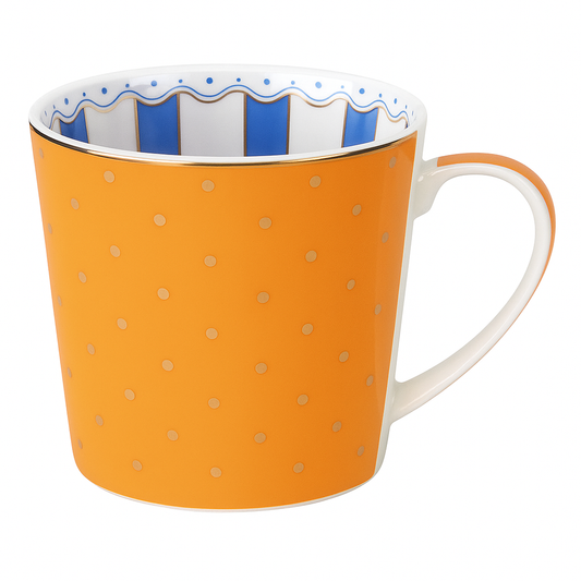 Henkelbecher New Bone China mit Innendekoration