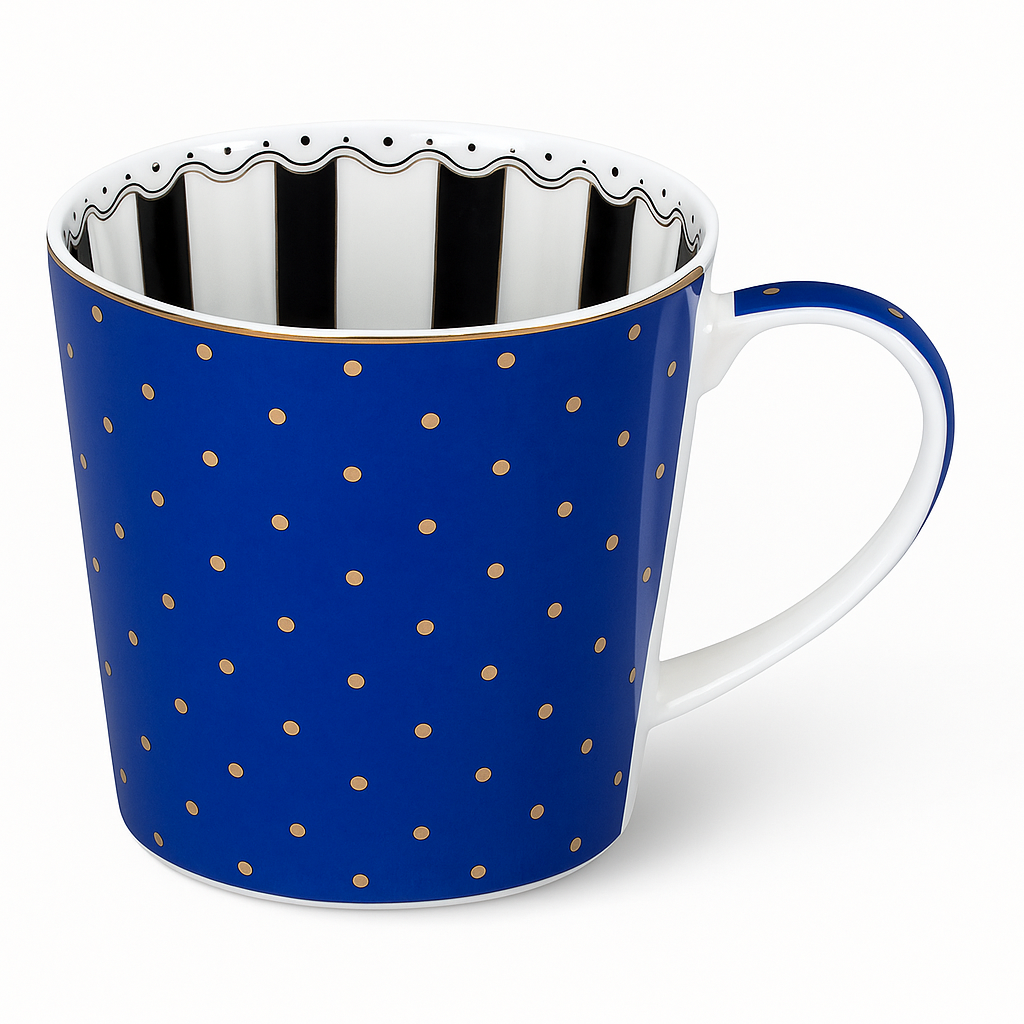 Henkelbecher New Bone China mit Innendekoration