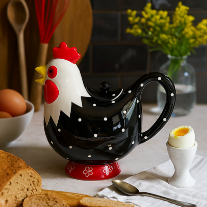 Kunstvolle Leichtkeramik-Teekanne mit Tiermotiv: Stilvoll genießen