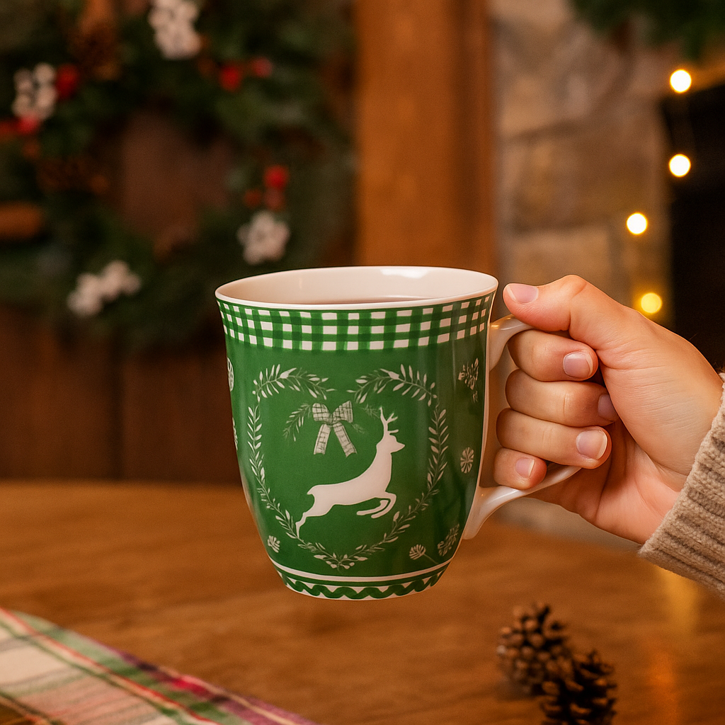 XXL Tasse mit Daumenablage Weihnachten Reh – 580 ml