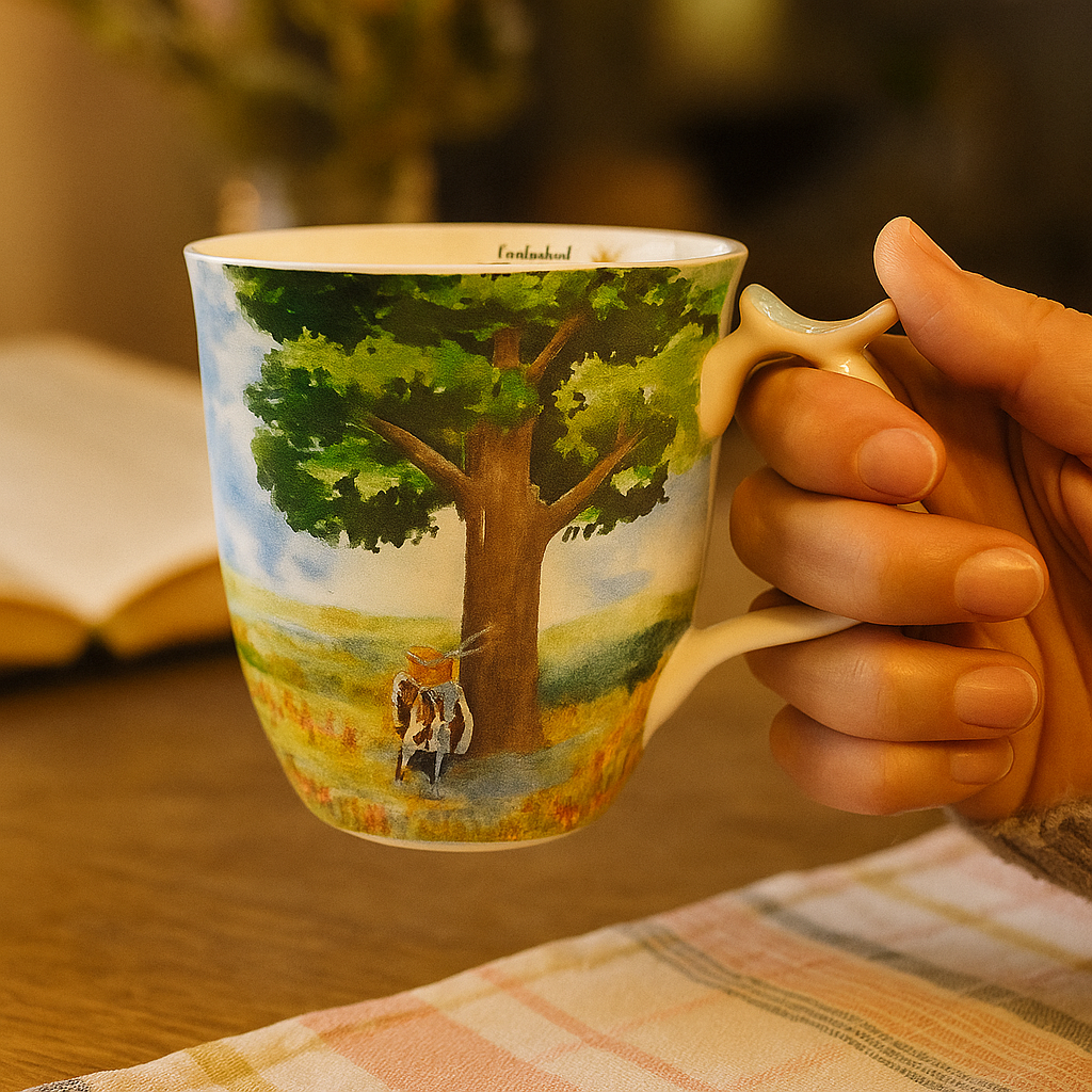 XXL Tasse mit Daumenablage Fahrrad Natur Baum – 580 ml Volumen