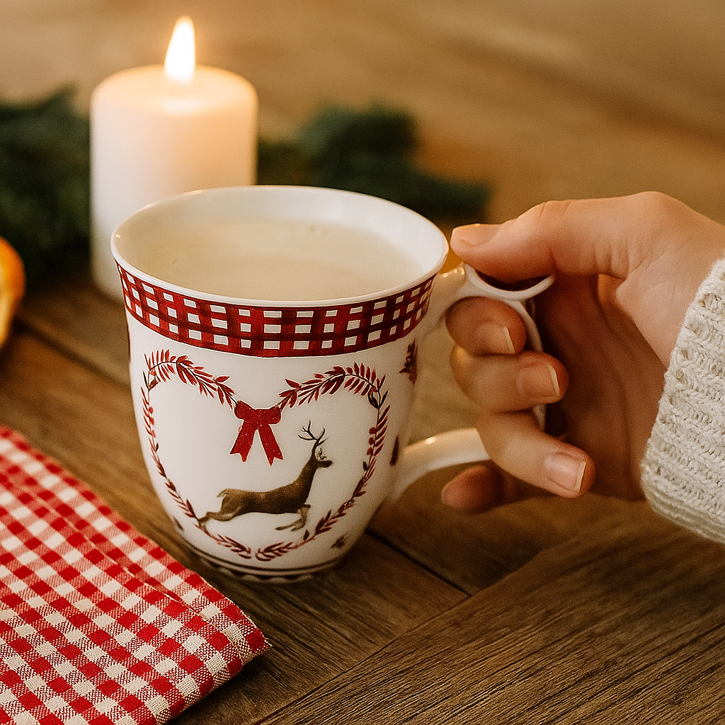XXL Tasse mit Daumenablage Weihnachten mit Reh – 580 ml