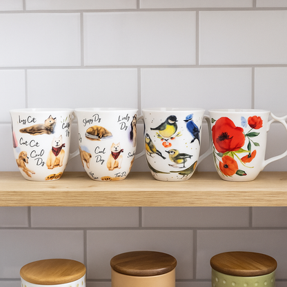 XXL Tasse mit Daumenablage Mohnblumen – 580 ml Volumen