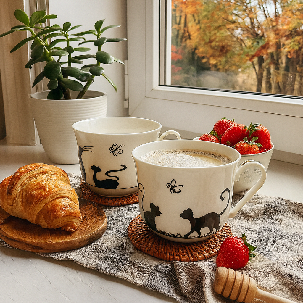 2er Set Jumbobecher Katzen 500ml