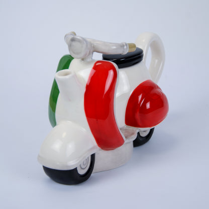 Designer Teekanne Moped Handbemalt