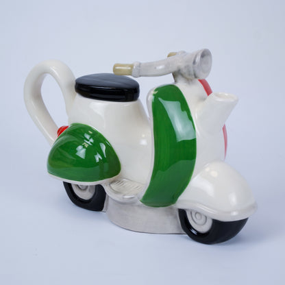 Designer Teekanne Moped Handbemalt