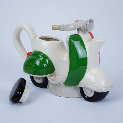 Designer Teekanne Moped Handbemalt