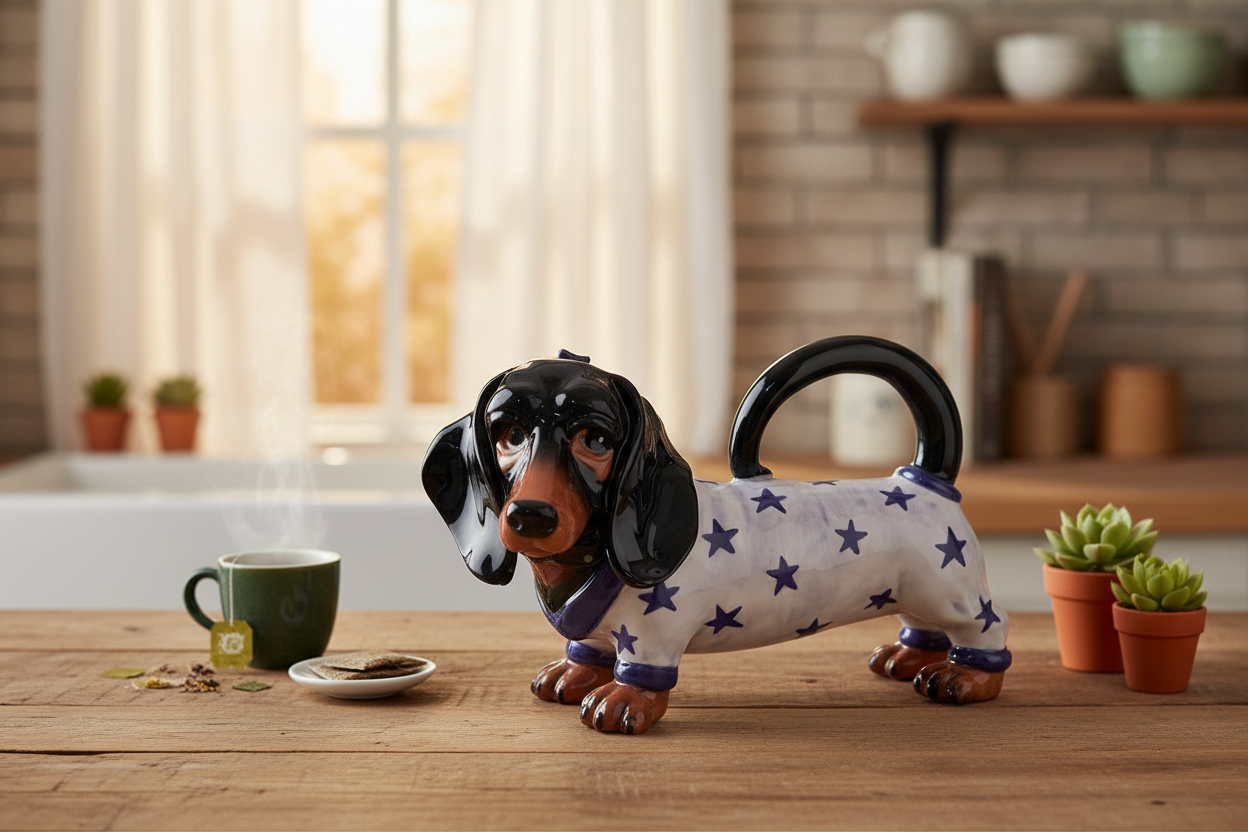 Kunstvolle Leichtkeramik-Teekanne mit Tiermotiv: Stilvoll genießen