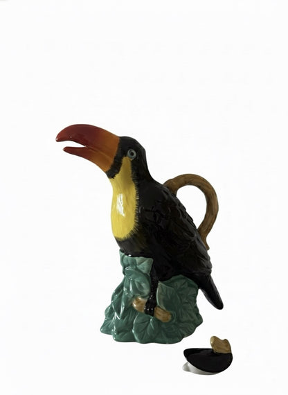 Designer Teekanne Handbemalt Tiermotiv Tukan