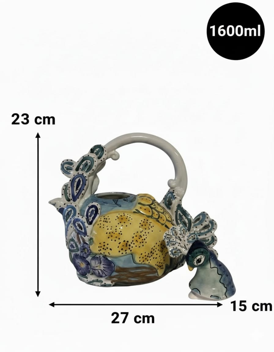 Kunstvolle Leichtkeramik-Teekanne mit Tiermotiv: Stilvoll genießen