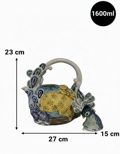 Kunstvolle Leichtkeramik-Teekanne mit Tiermotiv: Stilvoll genießen