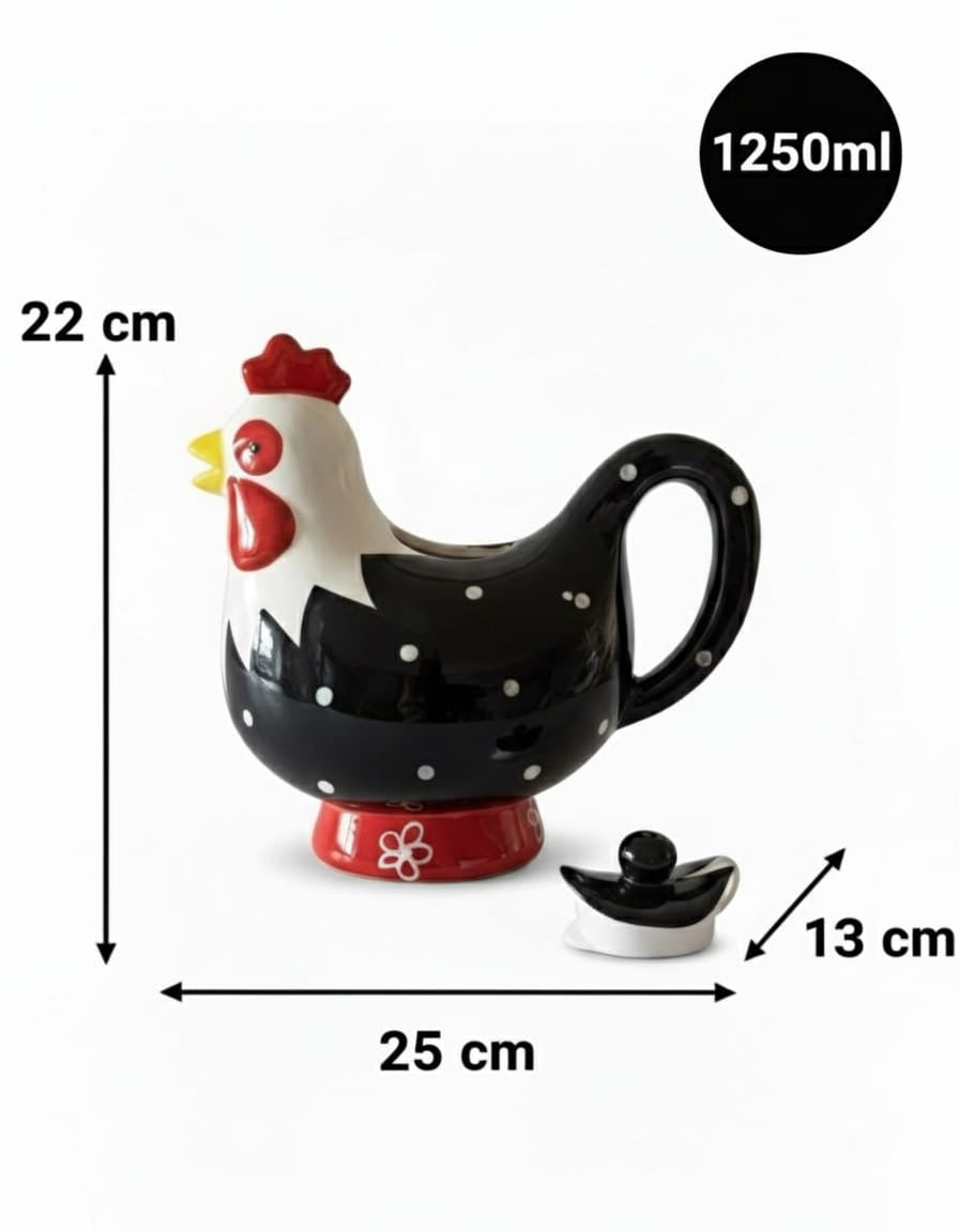 Kunstvolle Leichtkeramik-Teekanne mit Tiermotiv: Stilvoll genießen