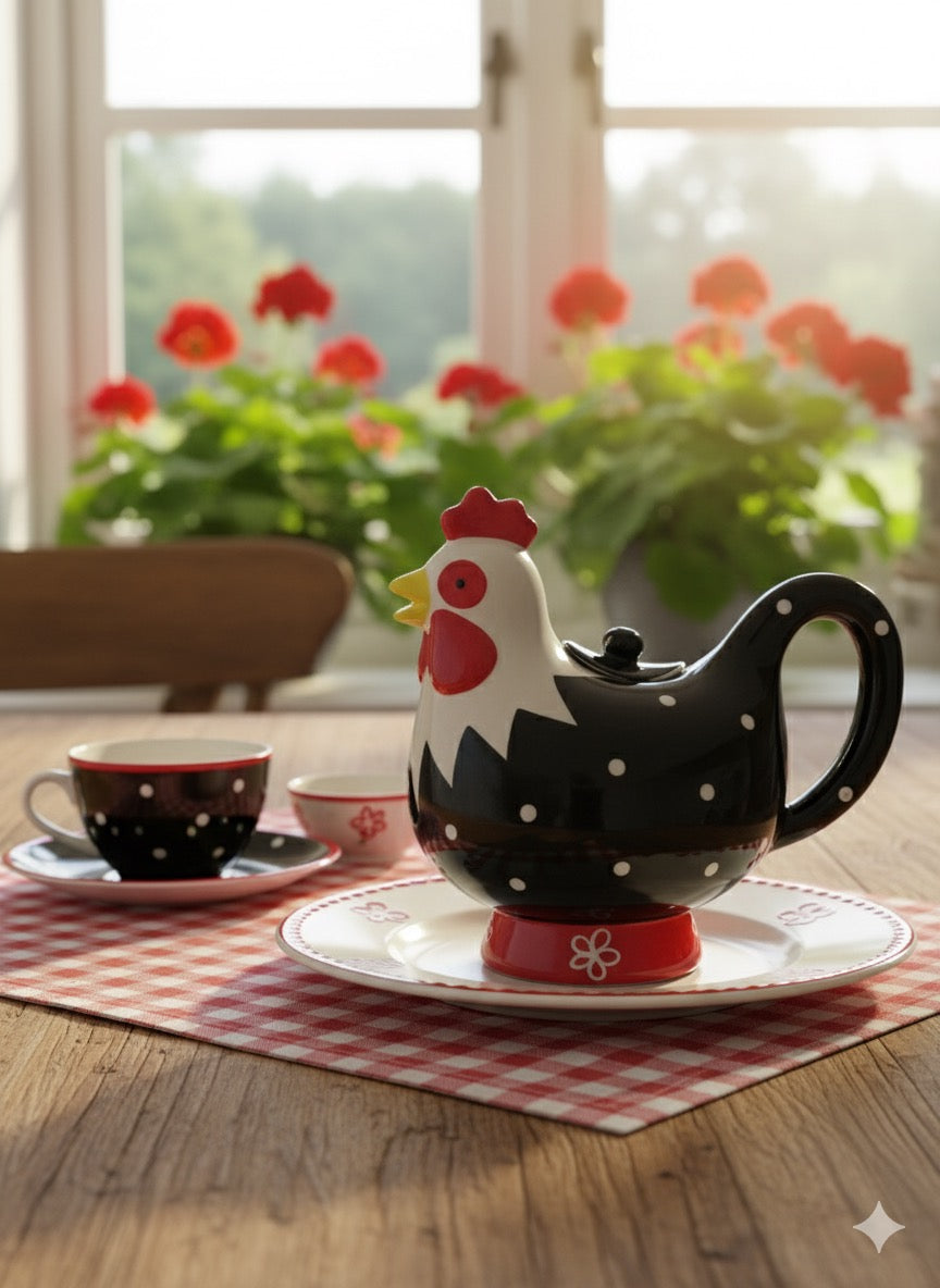 Kunstvolle Leichtkeramik-Teekanne mit Tiermotiv: Stilvoll genießen