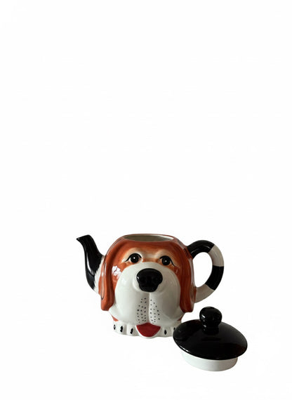 Designer Teekanne Tiermotiv Hund Handbemalt