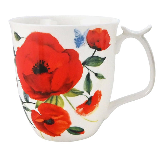 XXL Tasse Brillantporzellan Mohnblume mit Daumenablage 580ml Jameson & Tailor