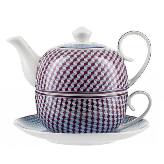 Tea for One Brillantporzellan Musterpalette mit Untersetzer 450ml - Jameson & Tailor